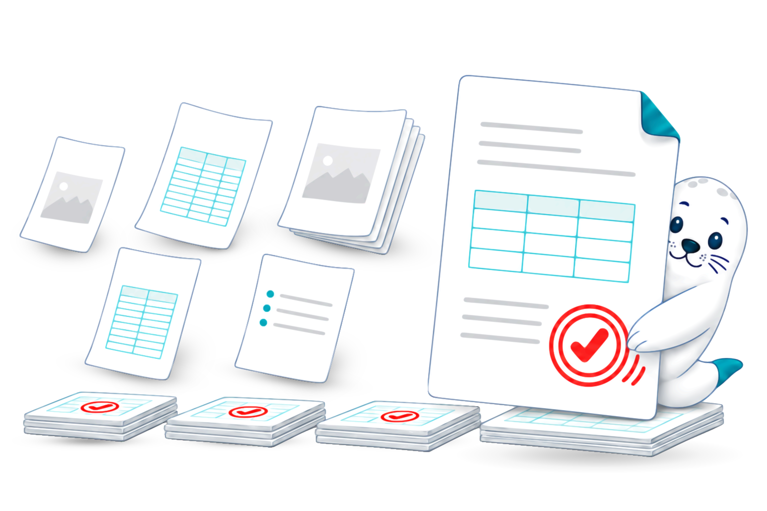 Brand illustration of document work